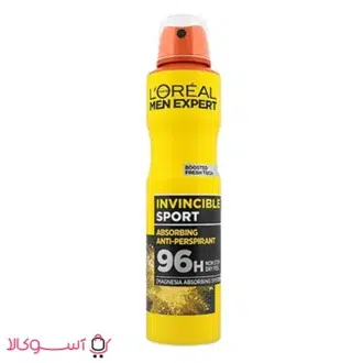 خرید اسپری ضد تعریق مردانه لورآل مدل invincible sport