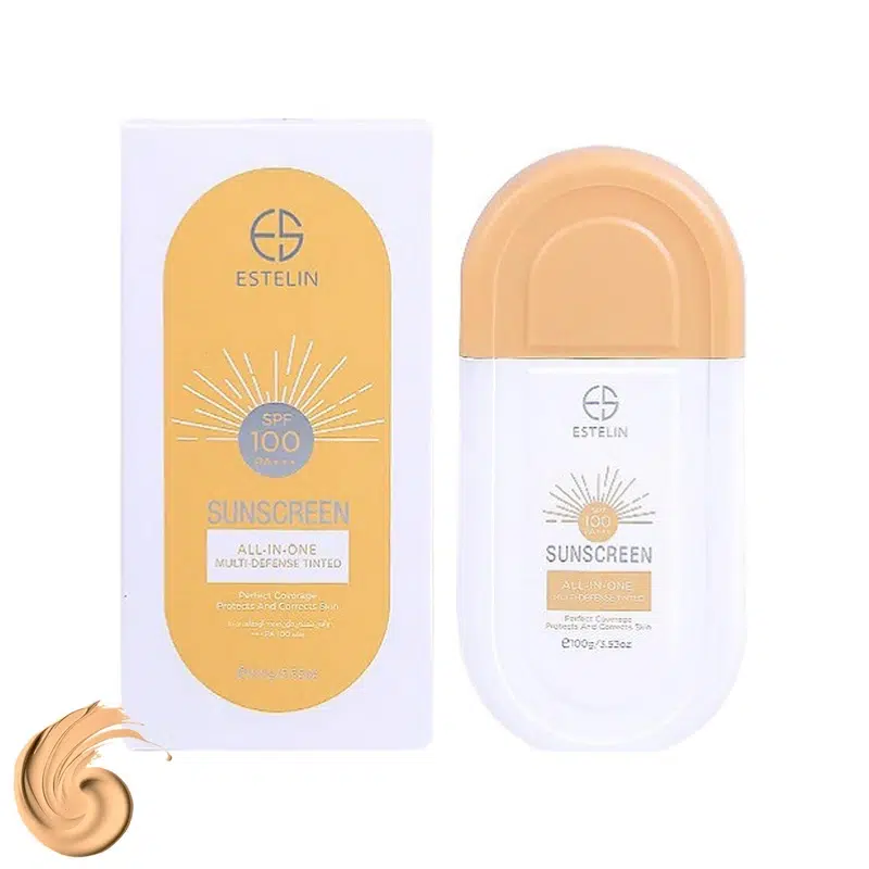 estelin-tinted-100mil خرید کرم ضد آفتاب رنگی استلین 100 میل مدل spf 100